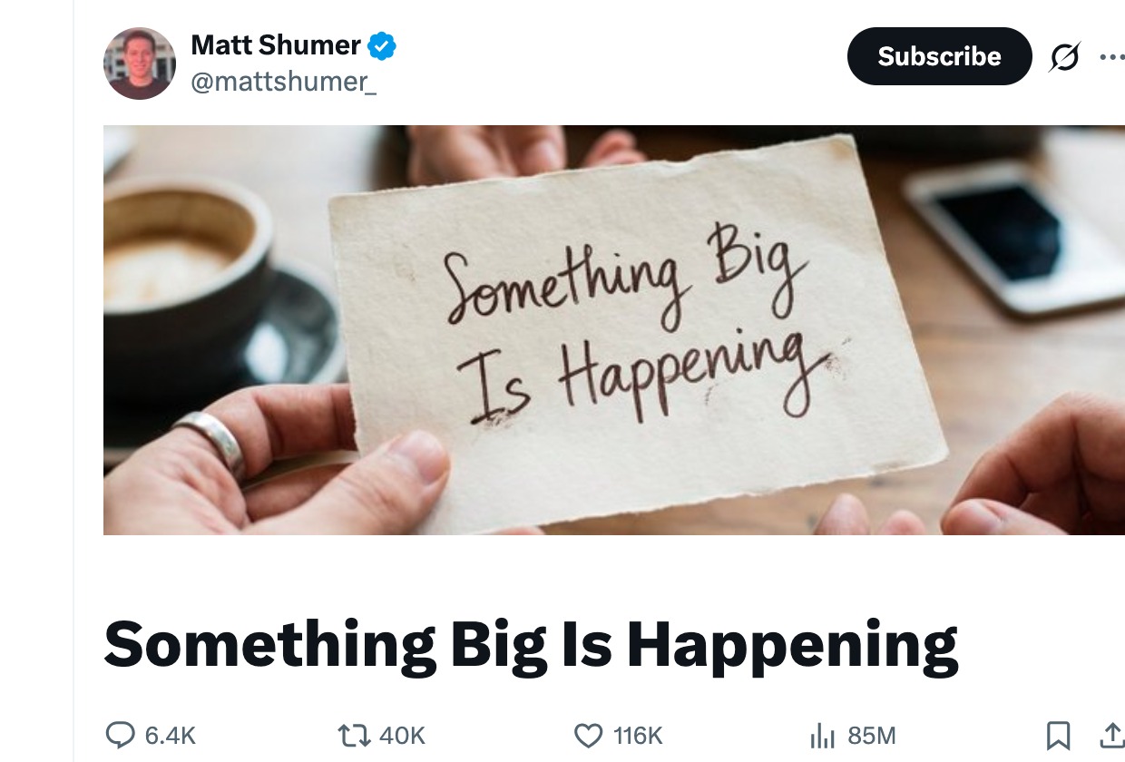 Matt Shumer 的推文截图